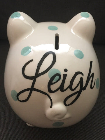 Cursive Piggy Bank
