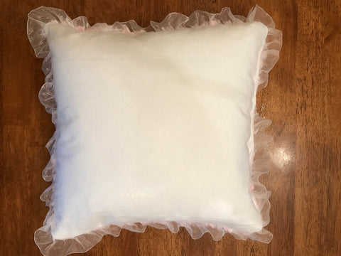 Cozy White Pillow With Satin Trim